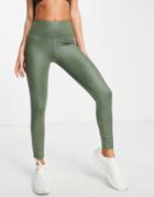 South Beach High Shine Leggings In Dark Green