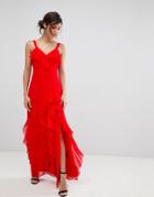 Coast Illy Ruffle Maxi Dress - Red