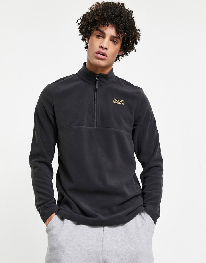 Jack Wolfskin Gecko 1/4 Zip Fleece In Gray