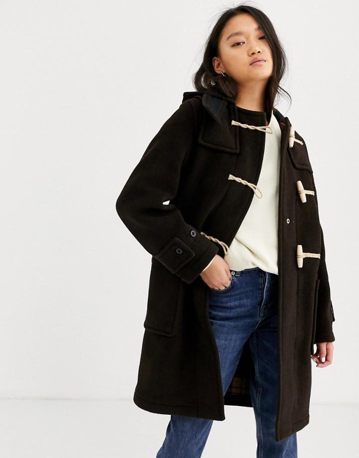 Gloverall Monty Full Length Duffle Coat In Wool Blend