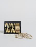 Asos Basics Everyday Hair Clips And Ties Multipack - Gold