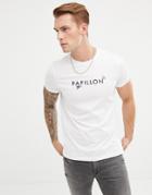 Asos Design T-shirt With French Text And Butterfly Print - White