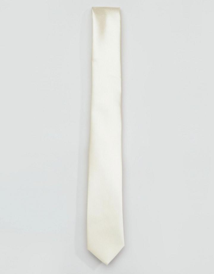 Gianni Feraud Cream Plain Tie - Cream