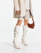 Ever New Slouchy Knee High Boots In Bone-white