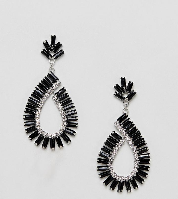 True Decadence Jewelled Black Drop Earrings (+) - Black