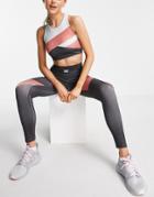 Hiit Color Block Legging In Gray And Pink