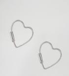 Kingsley Ryan Sterling Silver Fine Heart Hoop Earrings - Silver