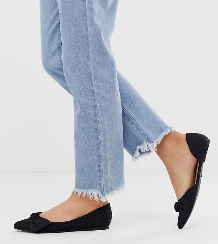 New Look Bow Detail Pump In Black