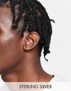 Asos Design Sterling Silver Ear Cuff In Double Design In Silver
