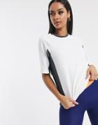 Asos 4505 T-shirt In Color Block With Mesh Back-white