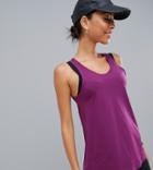 Asos 4505 Tall Loose Fit Run Tank With Pleat Back - Purple