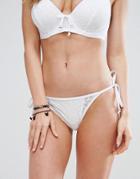 Pour Moi Crochet Tie Side Bikini Bottom - White