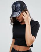 Asos Sequin 2 Tone Cap - Black