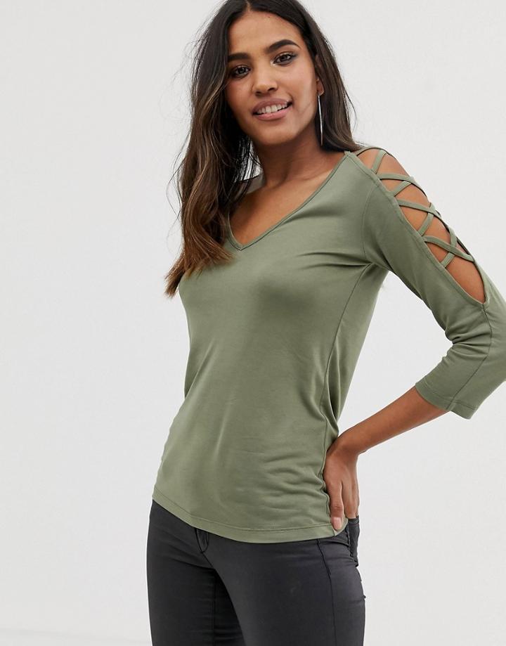 Lipsy Sleeve Detail Top - Green