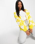 Unique21 Argyle Long Sleeve Cardigan In Yellow-multi