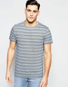 D-struct Jacquard Knit Multi Stripe T-shirt - Blue