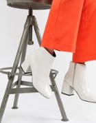 Asos Design Rural Patent Ankle Boots - Cream