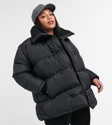 Threadbare Curve Dorota Oversized Padded Jacket-black