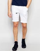 Asos Super Skinny Denim Shorts In White With Rip And Repair - White