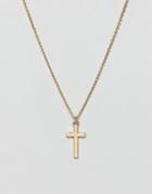 Designb London Cross Pendant Necklace - Gold