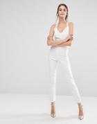 Pixie & Diamond Cross Back Jumpsuit - White