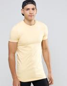 Asos Longline Muscle T-shirt In Yellow - Lemonade