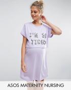 Asos Maternity Nursing I'm So Tired Sleep Tee - Green