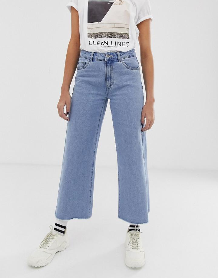 Only Wide Leg Cropped Jean - Blue