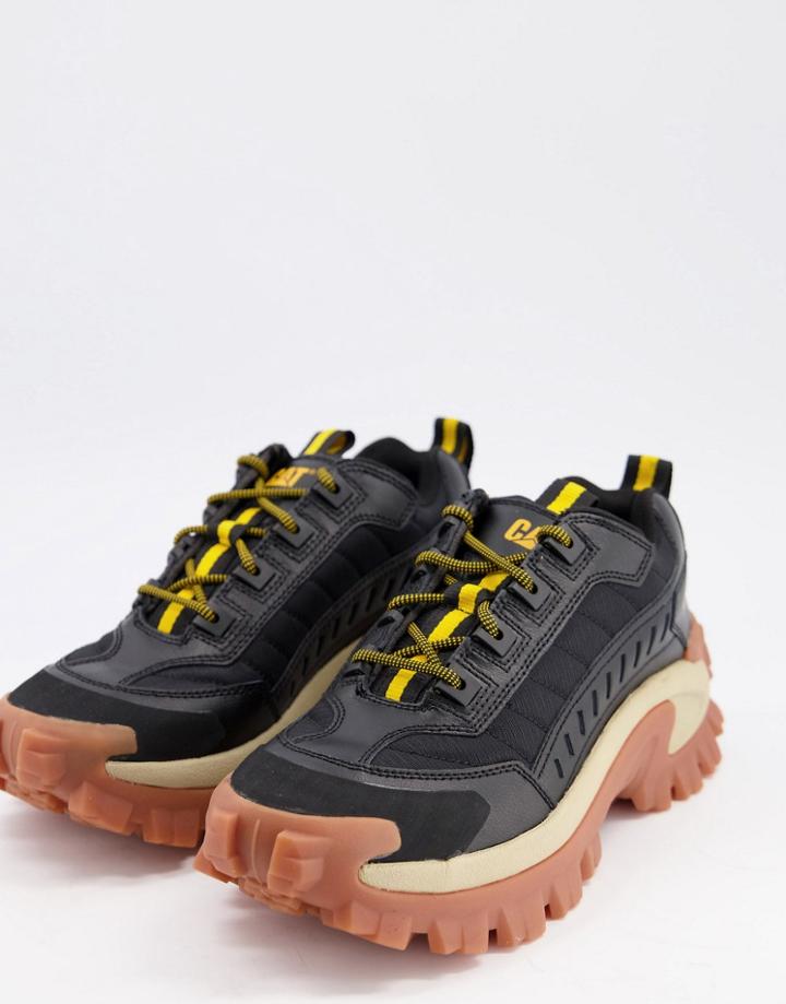 Cat Intruder Sneakers In Black With Gum Sole