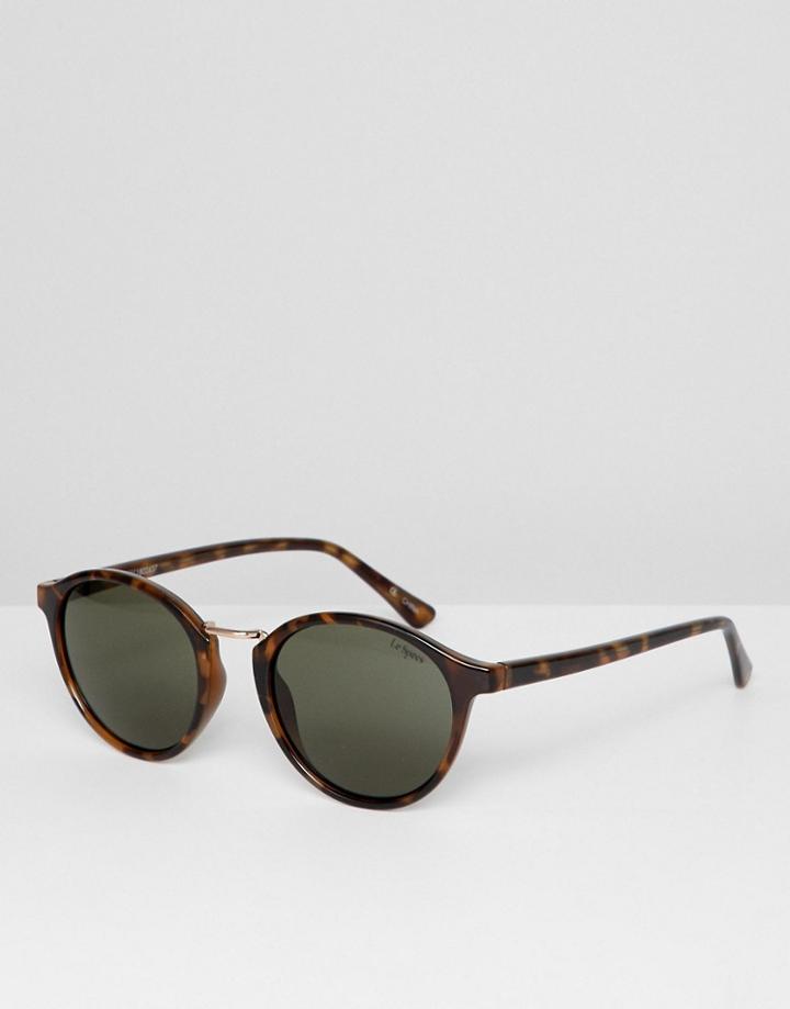 Le Specs Paradox Round Sunglasses In Tort - Brown