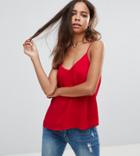 Asos Petite Swing Cami With Double Layer - Red