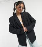 Collusion Oversized Dad Blazer In Black