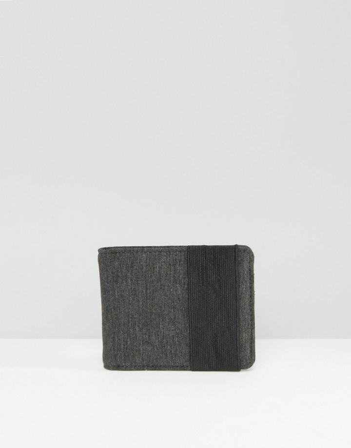 Asos Wallet In Charcoal Scuba With Band - Gray