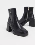 Raid Leonore Chunky Ankle Boots In Black
