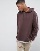 Asos Oversized Hoodie With T-shirt Hem - Brown