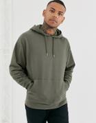 Asos Design Oversized Hoodie In Khaki