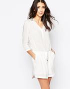 See U Soon Shirt Dress With Embellished Collar - Off White