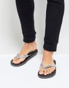 Brave Soul Metallic Flip Flops In Silver - Silver