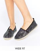 Asos Josie Wide Fit Glitter Espadrilles - Multi