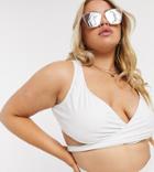 Brave Soul Plus Michelle Wrap Around Bikini Top-white