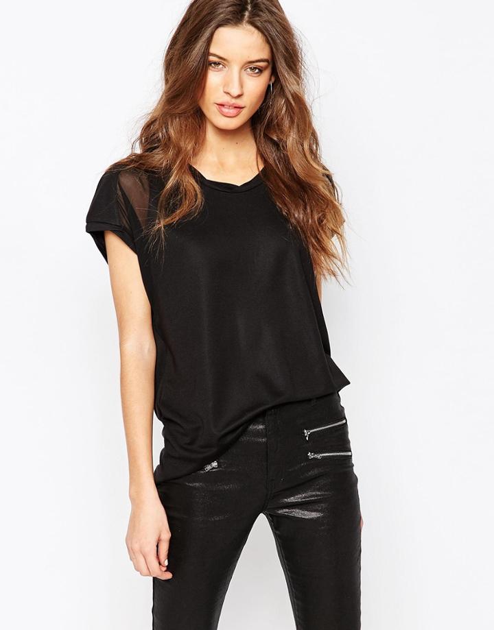 Y.a.s Nova Short Sleeve Top - Black