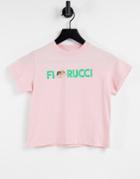 Fiorucci Relaxed T-shirt With Contrast Angel Logo-pink