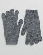 Asos Touch Screen Gloves In Mix Knit - Gray