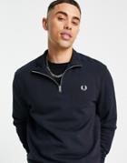 Fred Perry Half Zip Sweatshirt In Navy
