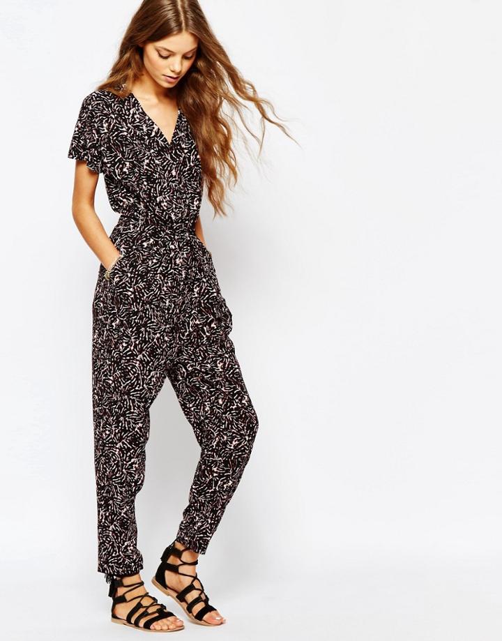 Suncoo Printed Jumpsuit In Grenadine Print - Multi