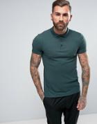 Asos Muscle Polo Shirt In Heavy Rib In Green - Green
