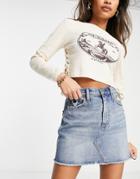 Abercrombie & Fitch Classic Denim Mini Skirt In Dark Wash-blue