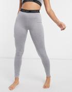 Loungeable Logo Elastic Lounge Legging In Gray Marl-grey