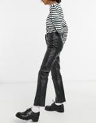 Muubaa High Waist Slim Leather Pants In Black