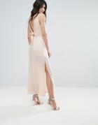 Amy Lynn V Back Maxi Dress With Bow Detail - White